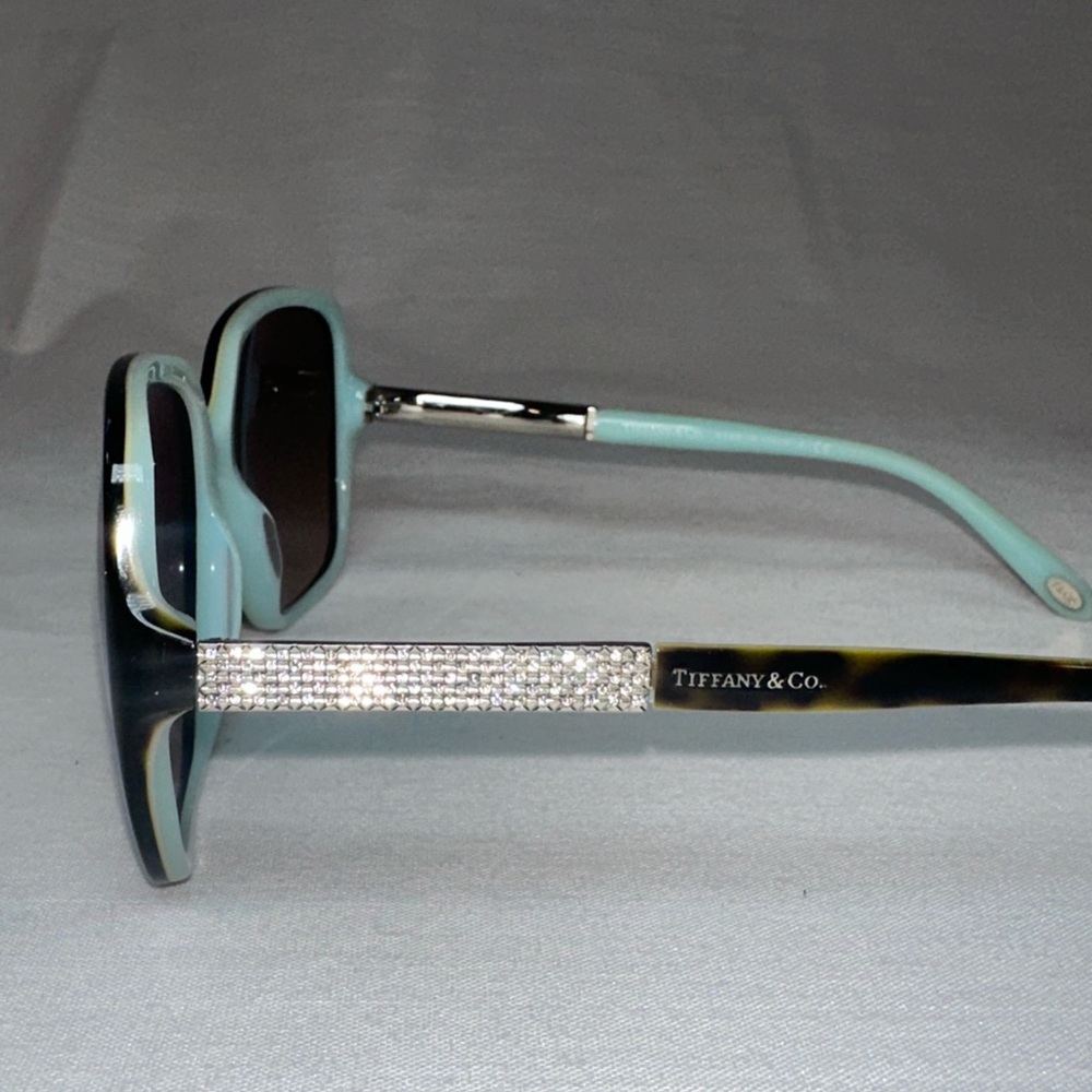 Tiffany and Co Havana Oversized Sqaure Tortoiseshell Sunglasses Tiffany Blue - Picture 5 of 16